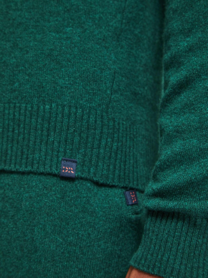 Men's Half-Zip Sweater Finley Cashmere Dark Green Heather - 7