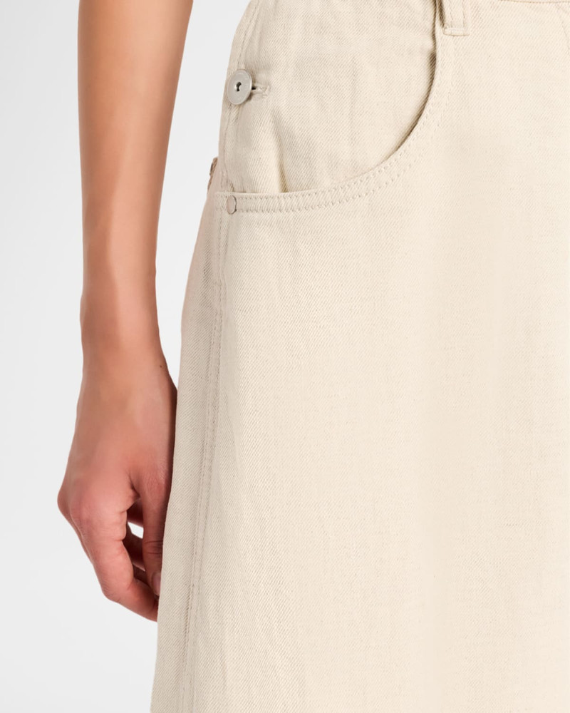 Garment Dyed Twill Maxi Wide-Leg Jeans 5