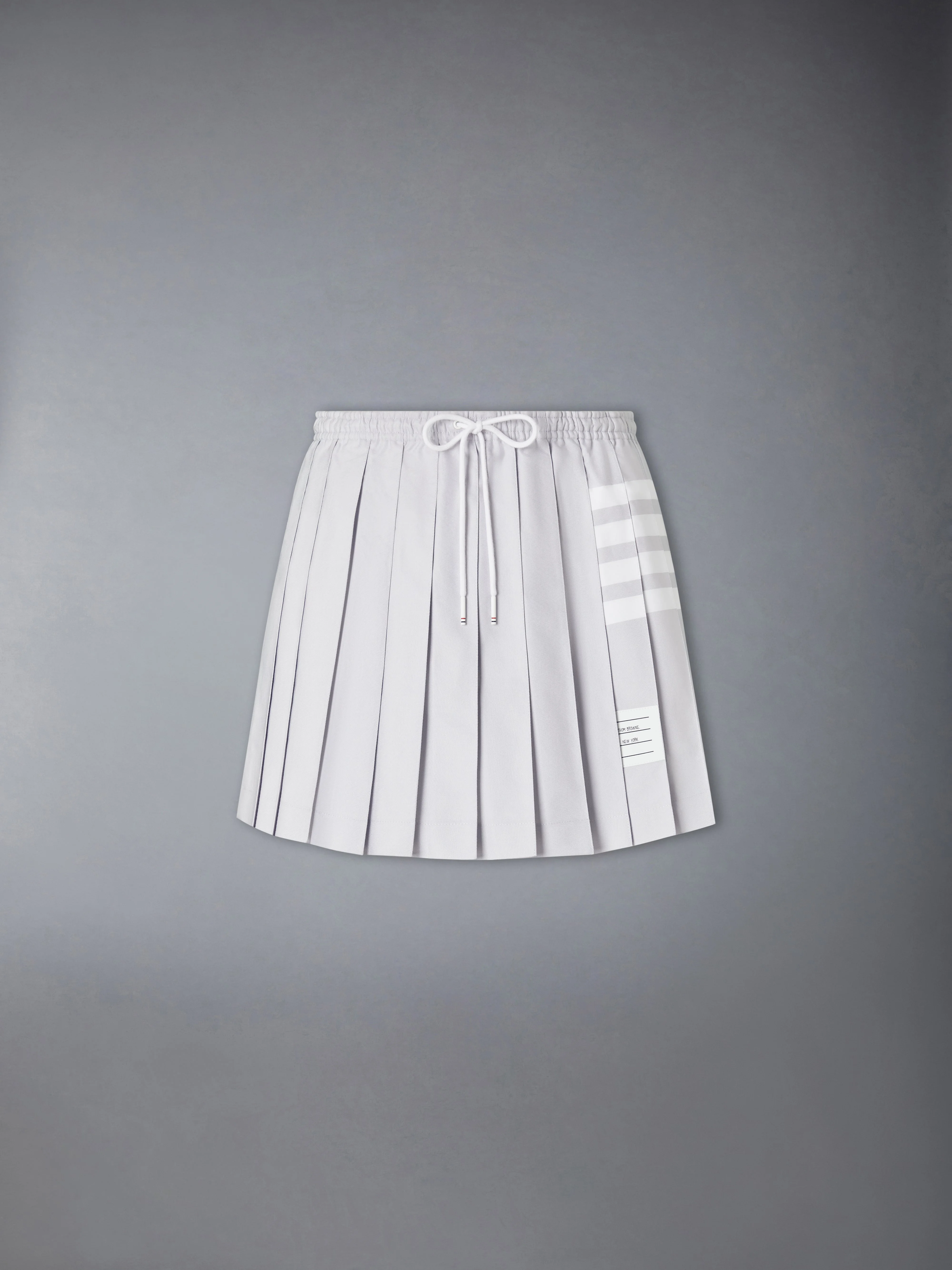 OXFORD 4-BAR DRAWSTRING PLEATED MINI SKIRT - 1