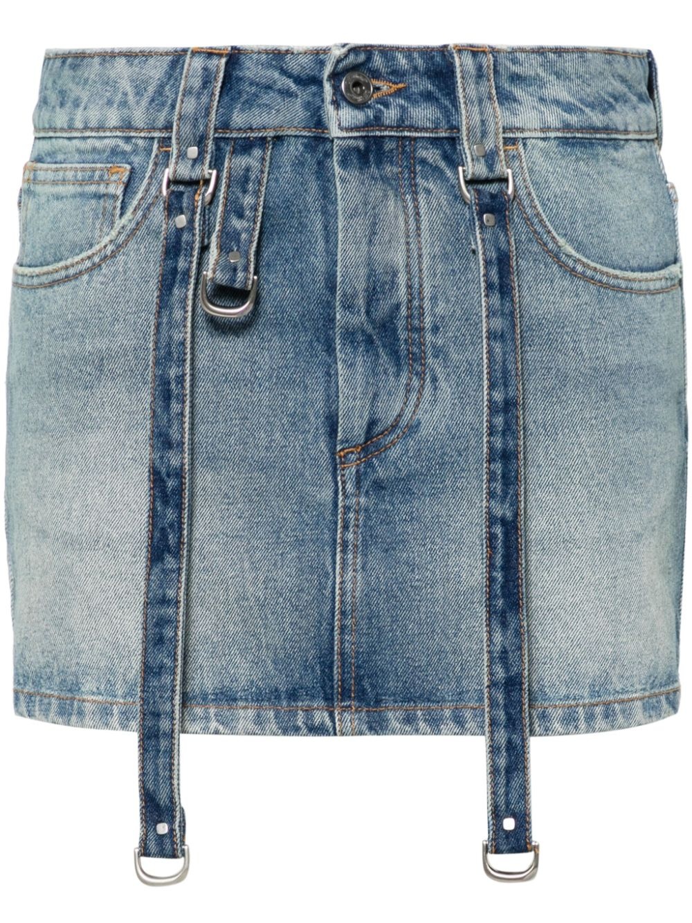 denim cargo mini skirt - 1