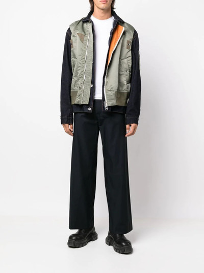 sacai layered denim bomber jacket outlook