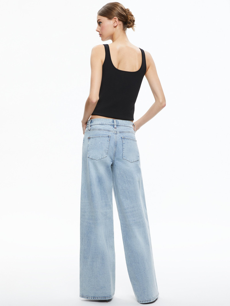 Alice + Olivia TRISH MID RISE BAGGY JEAN outlook