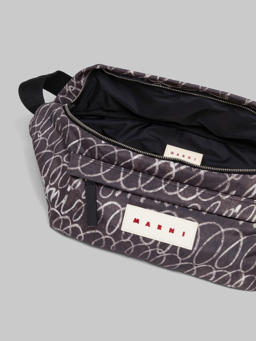 BLACK PUFF BELT BAG WITH MARNI SCRIBBLE PRINT - 4