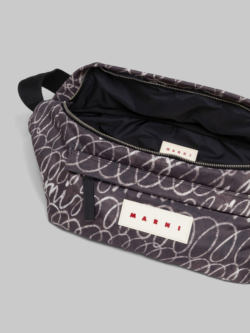 BLACK PUFF BELT BAG WITH MARNI SCRIBBLE PRINT 4