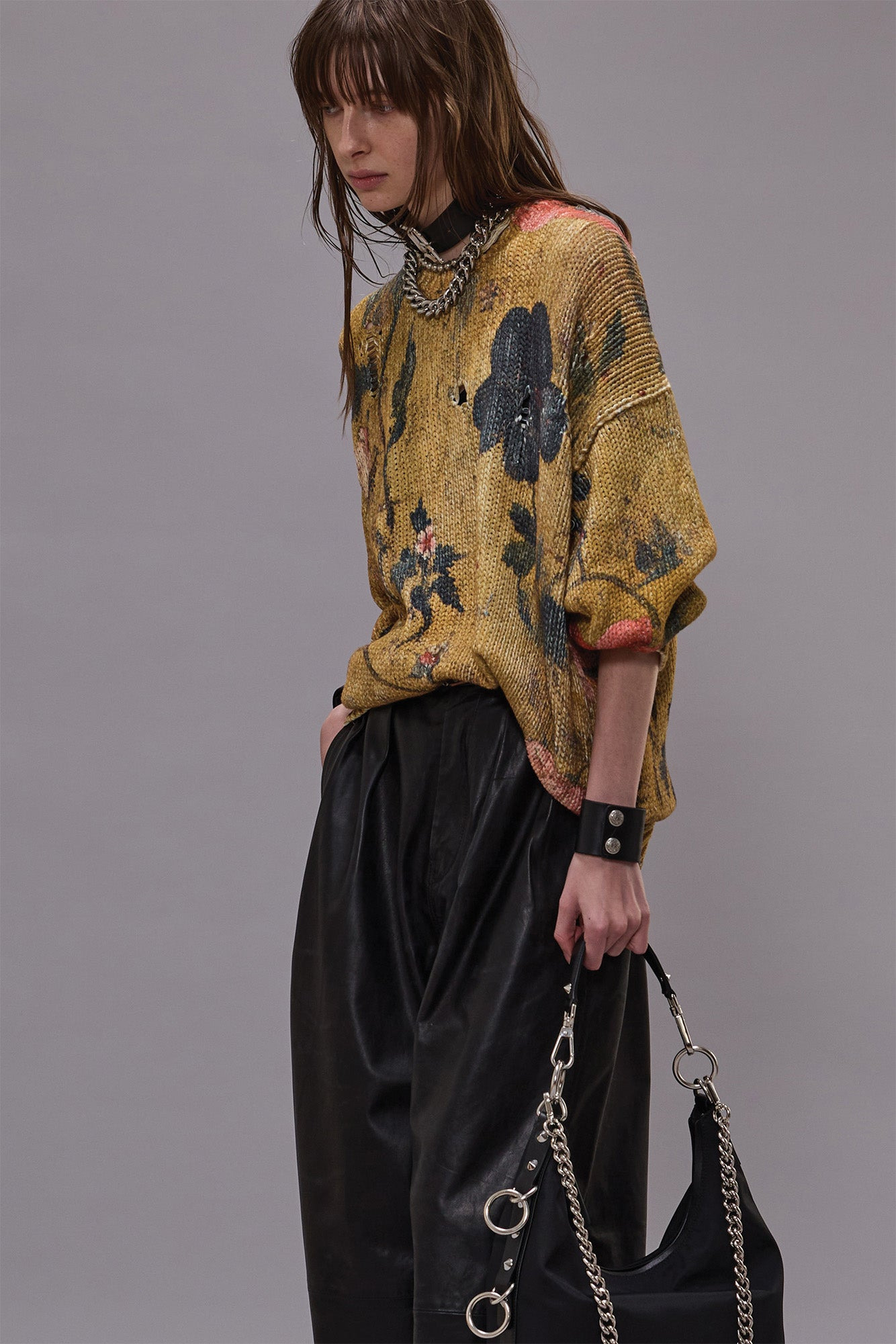 PRINTED OVERSIZED SWEATER - 1