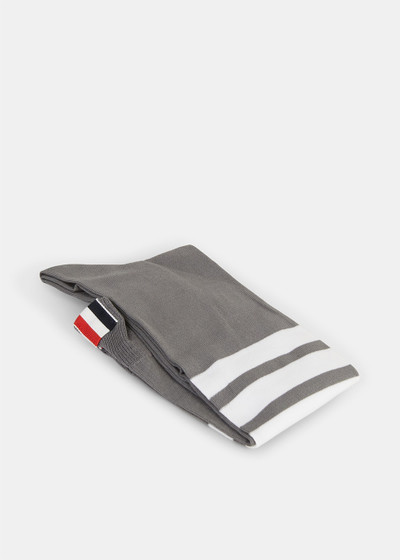 Thom Browne Medium Grey 4-Bar Stripe Mid Calf Dress Socks outlook