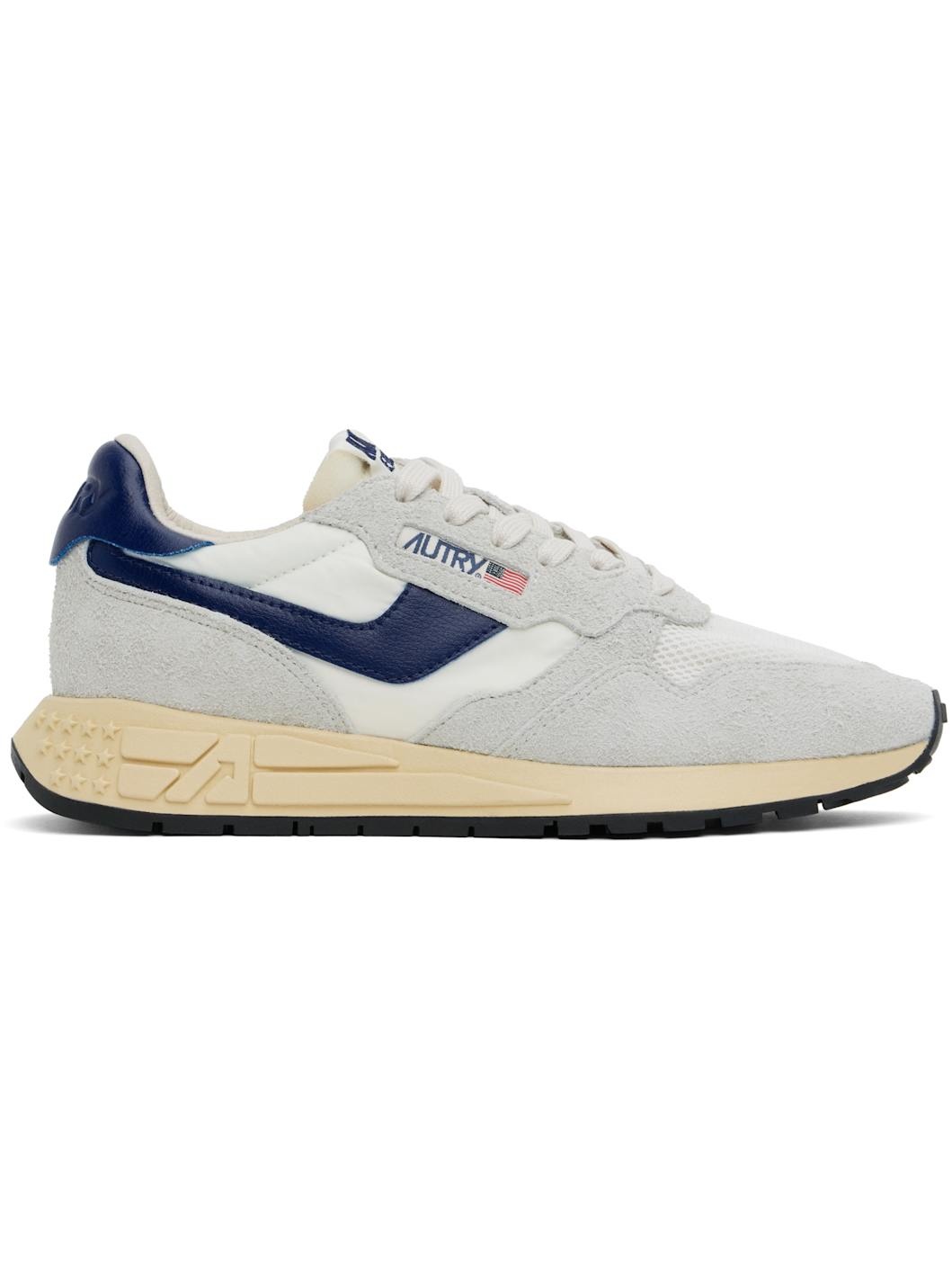 Gray & Blue Reelwind Low Sneakers - 1