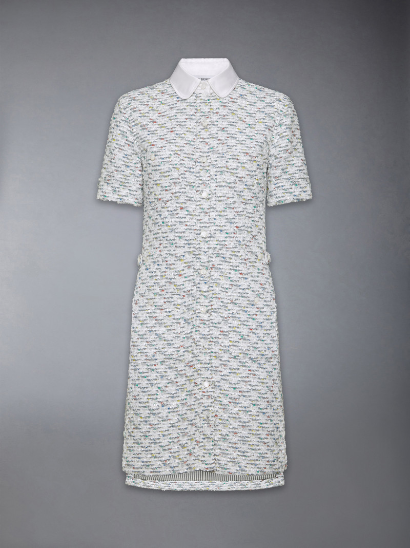 Sequin Tweed Patch Pocket Dress 1