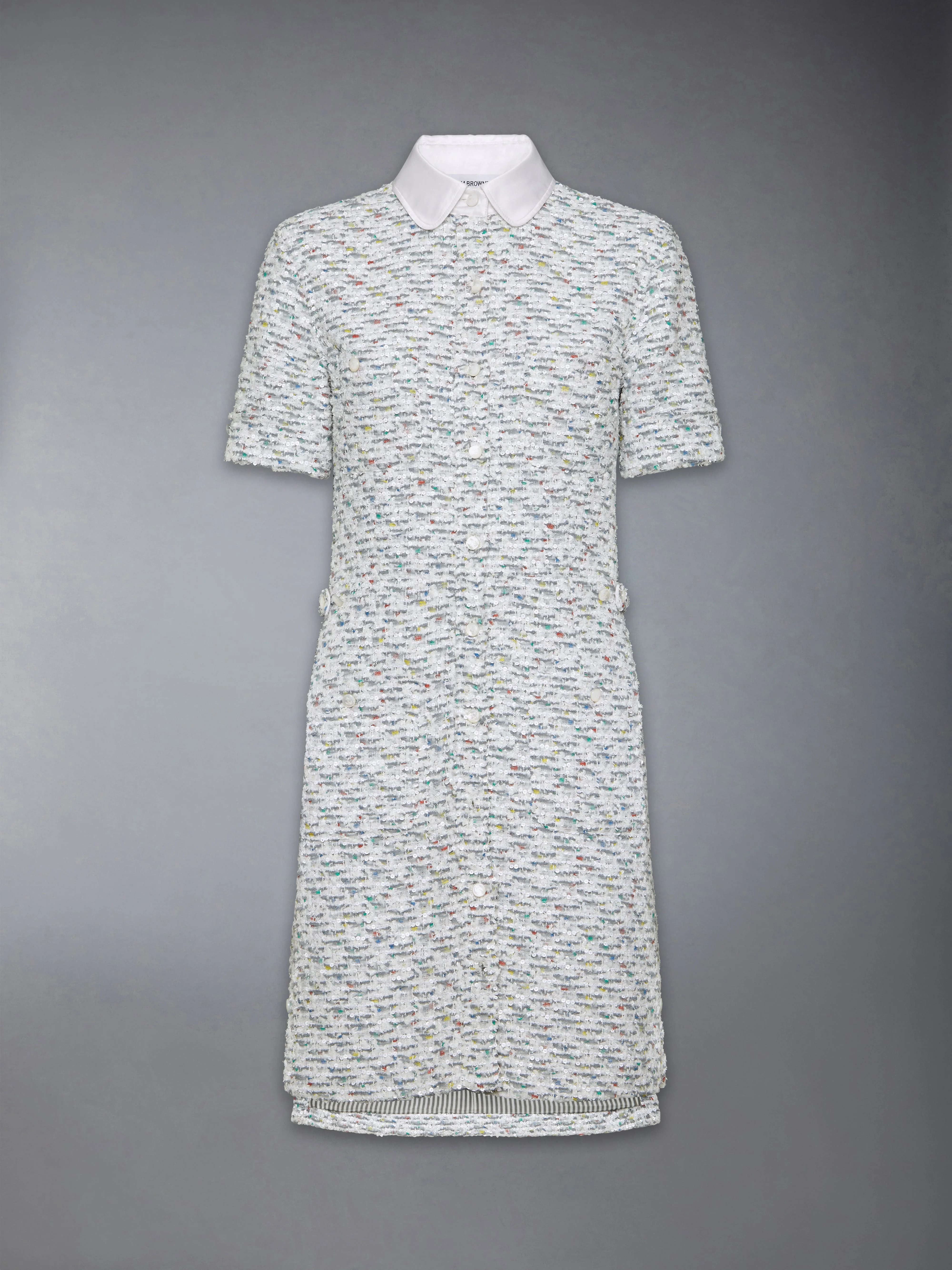 Sequin Tweed Patch Pocket Dress - 1