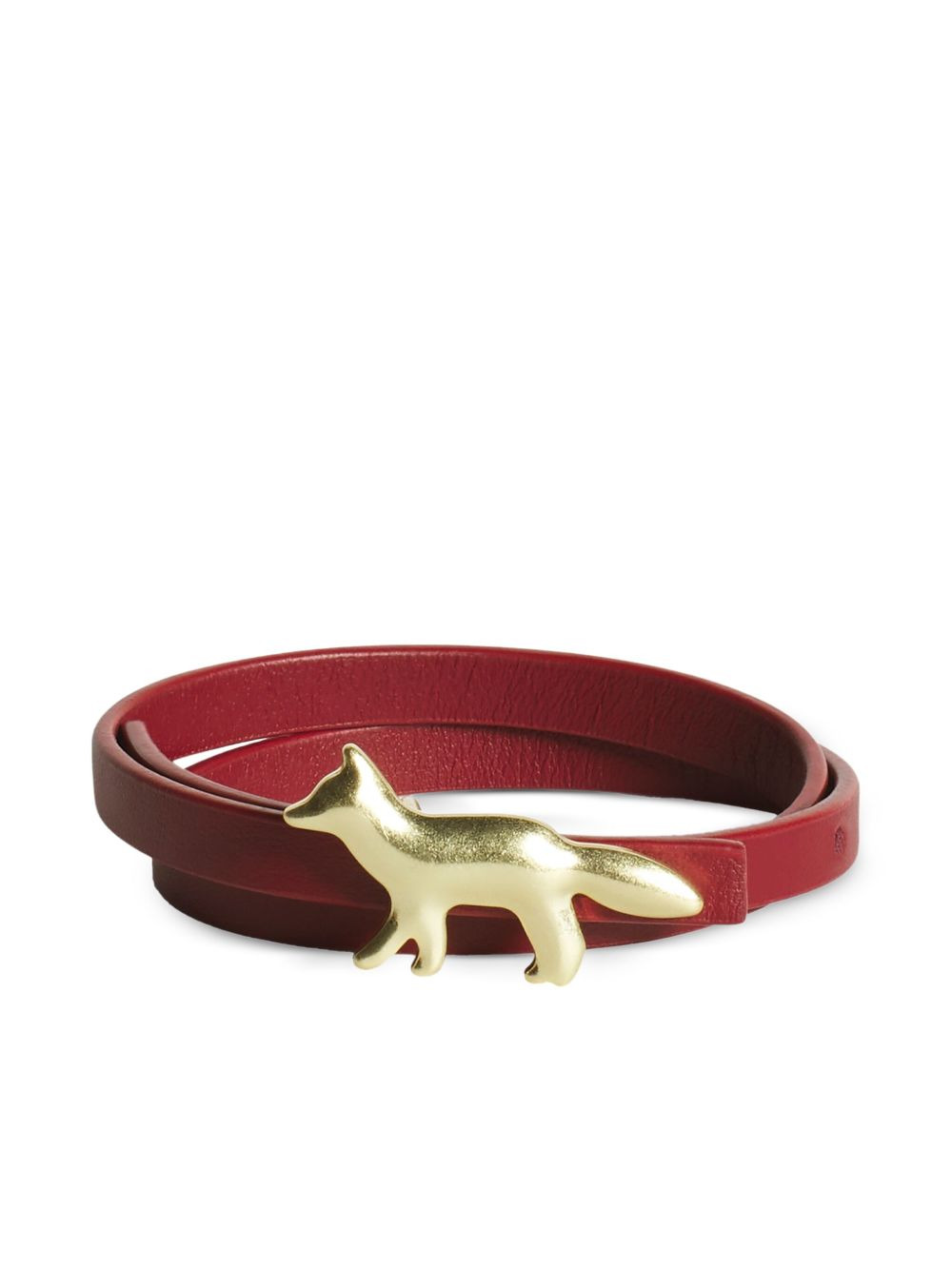 fox-embellished leather bracelet - 1