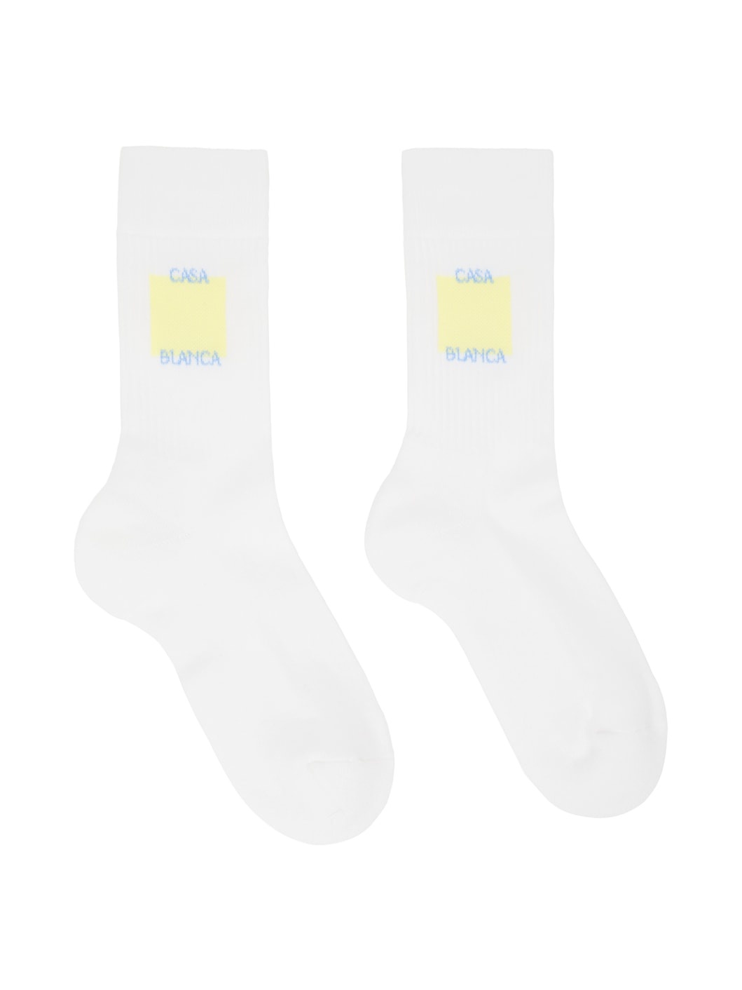 White & Yellow Casa Logo Socks - 1