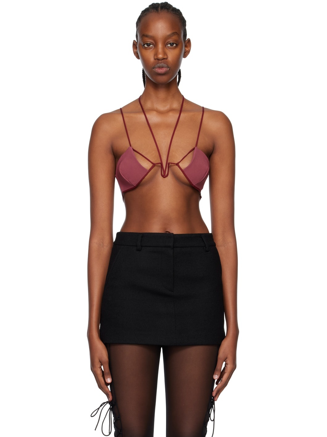 Burgundy Angular Bra - 1