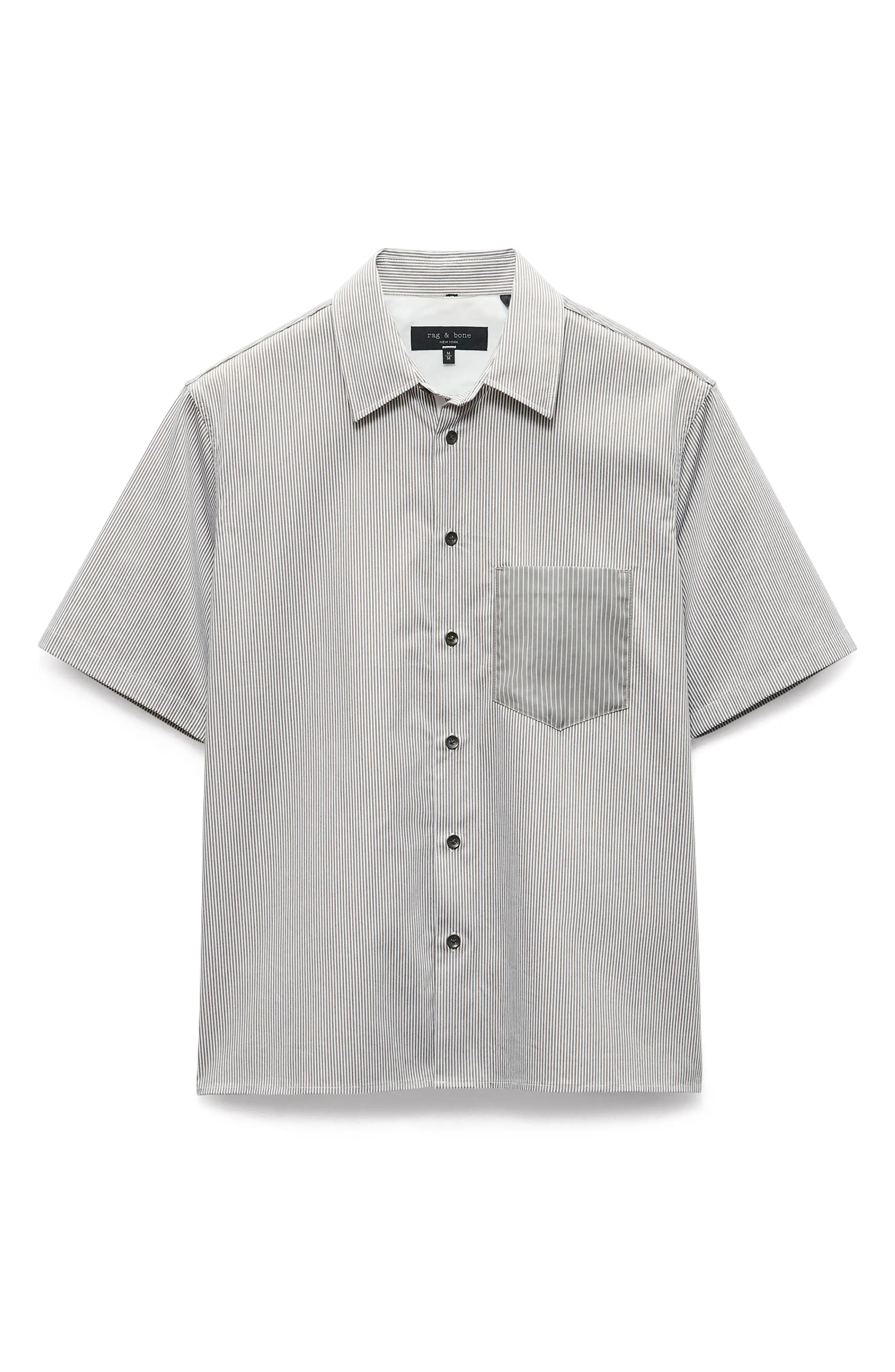 Dalton Mixed Stripe Stretch Short Sleeve Button-Up Shirt - 5