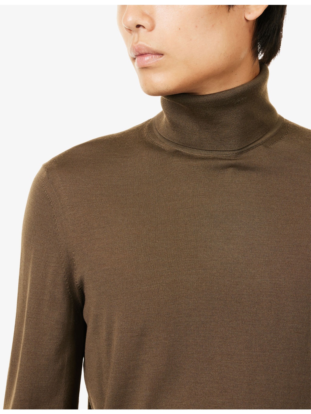 Roll Neck Slim-Fit Wool Top - 5