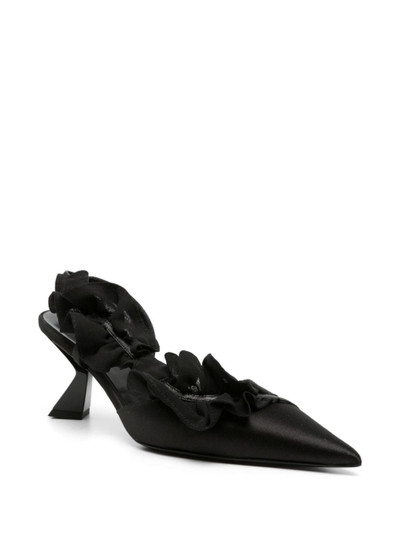 NENSI DOJAKA ruffle-detailed satin slingbacks outlook