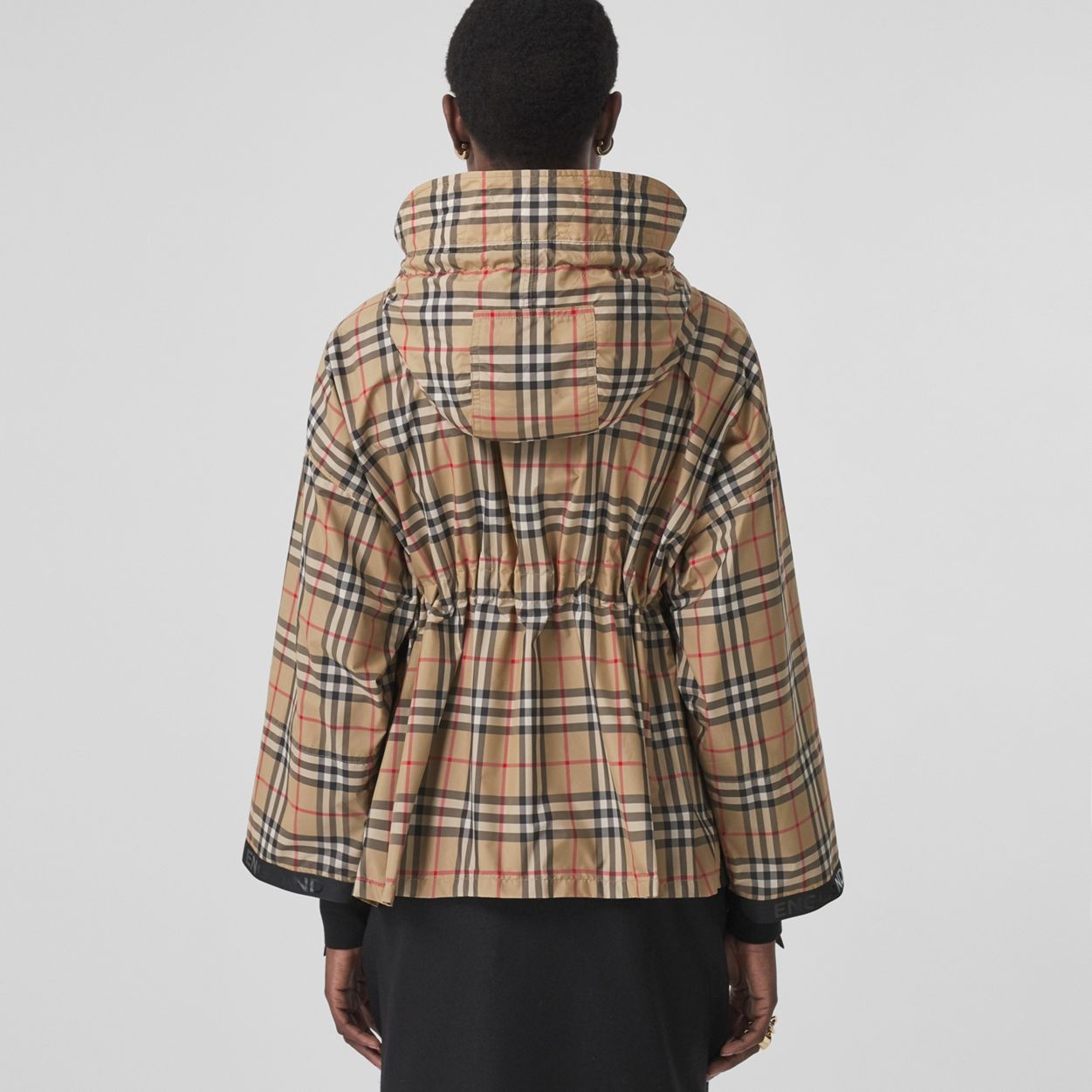 Logo Tape Vintage Check Hooded Jacket - 3