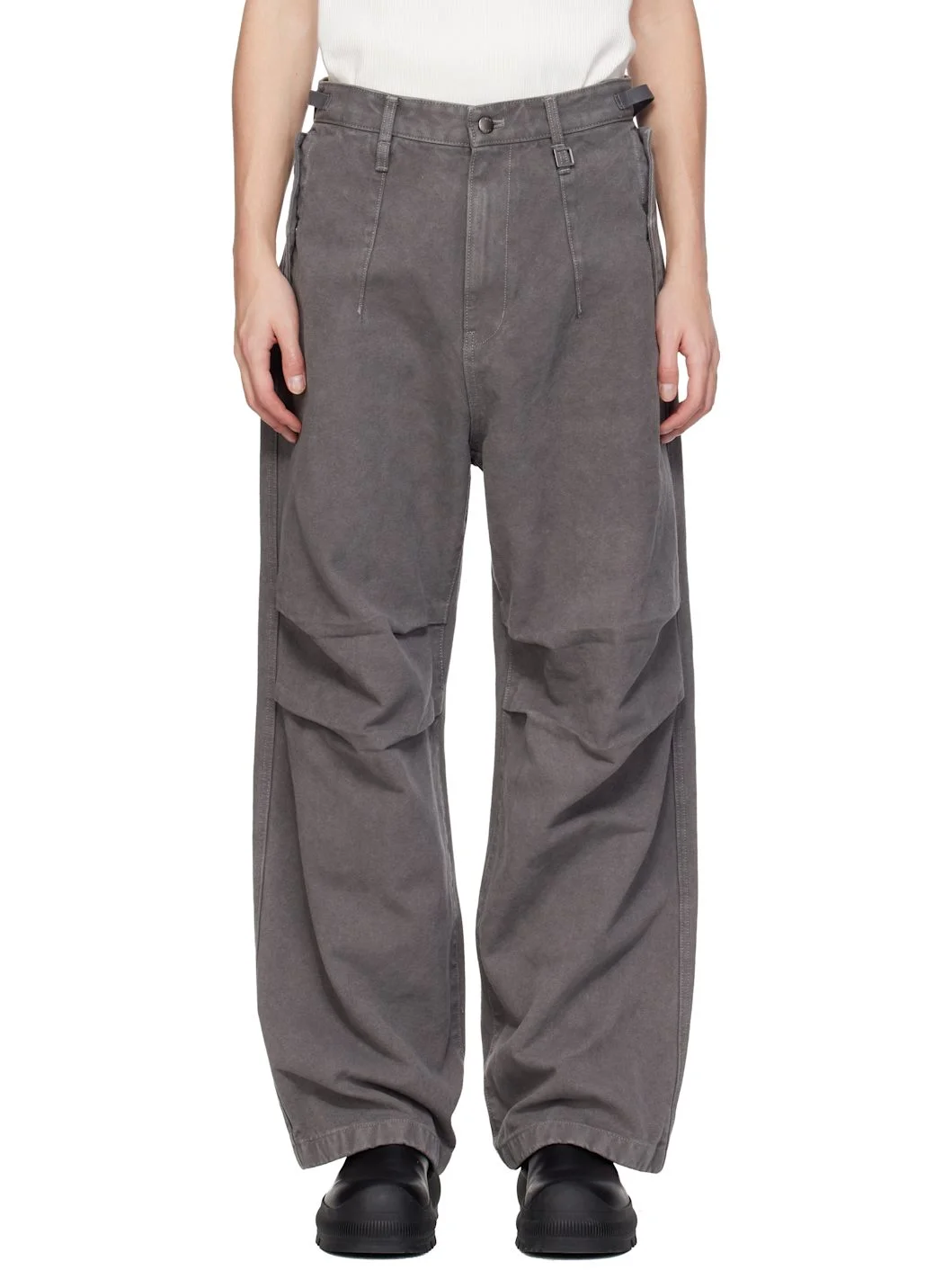 Gray 3D Wide Trousers - 1