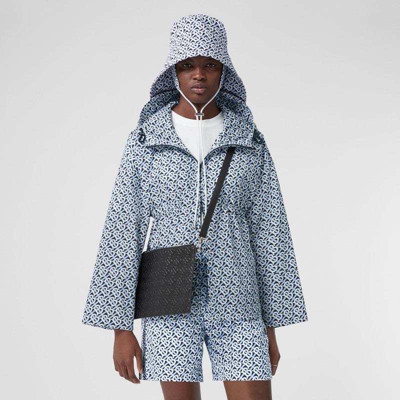 Embossed Monogram Leather Zip Pouch 12