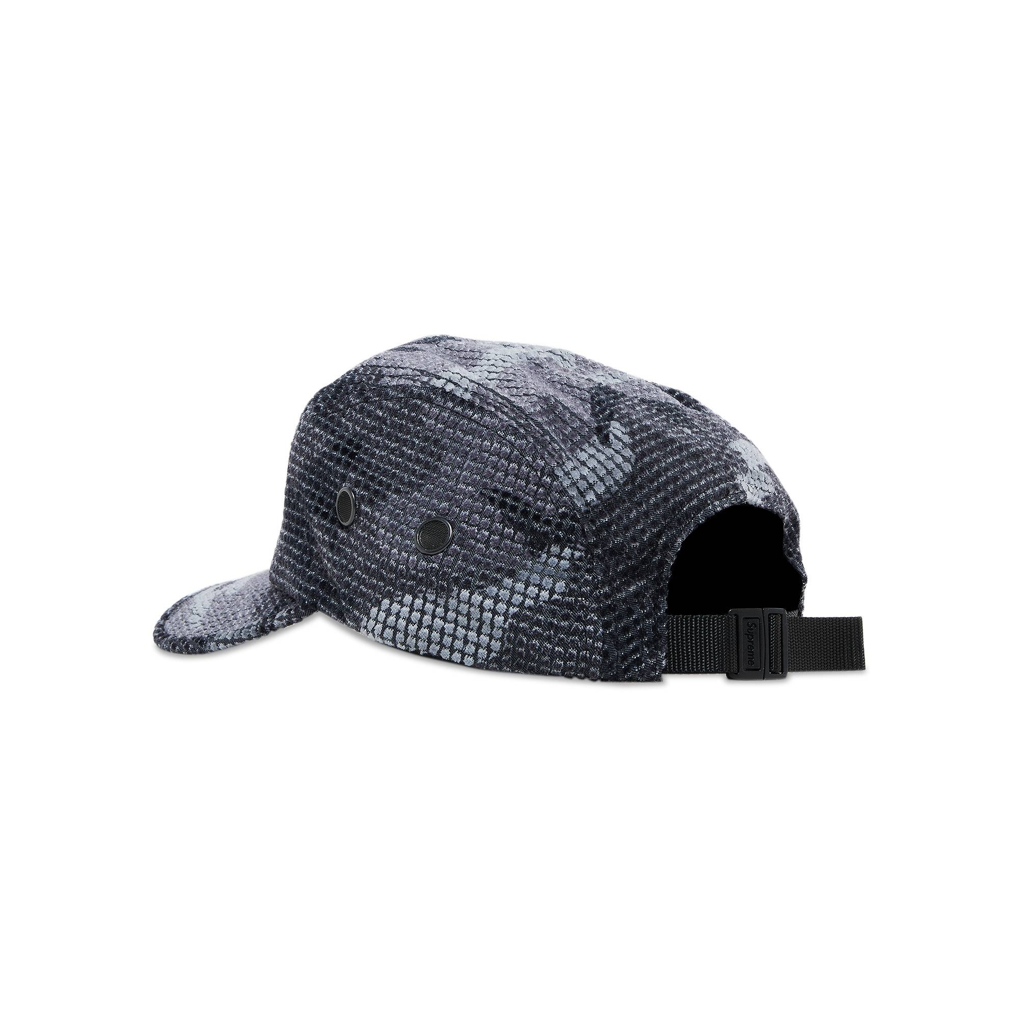 Supreme Camo Grid Velvet Camp Cap 'Black Camo' - 3