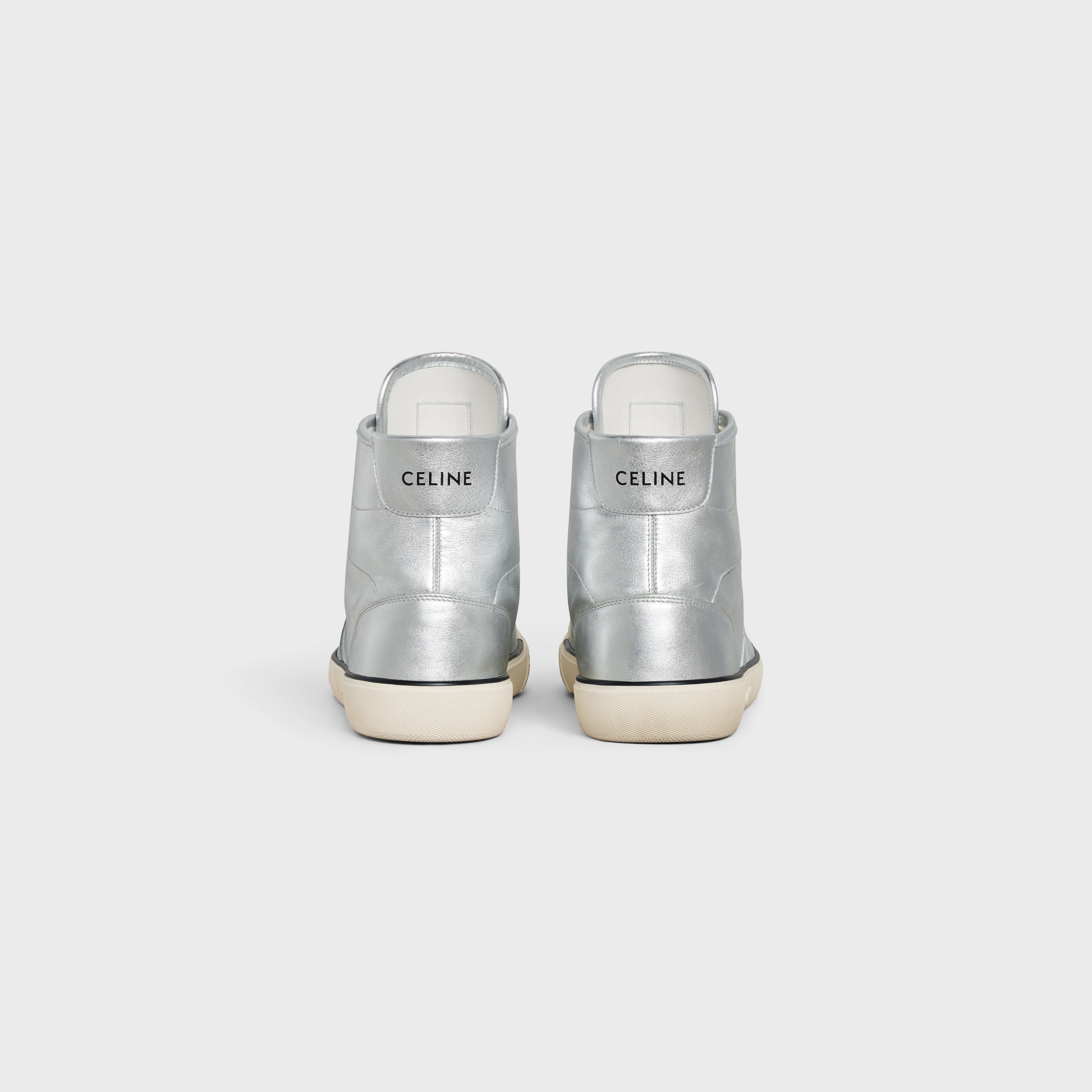 AS-02 MID LOW LACE-UP CELINE ALAN SNEAKER in Metalized Calfskin - 3