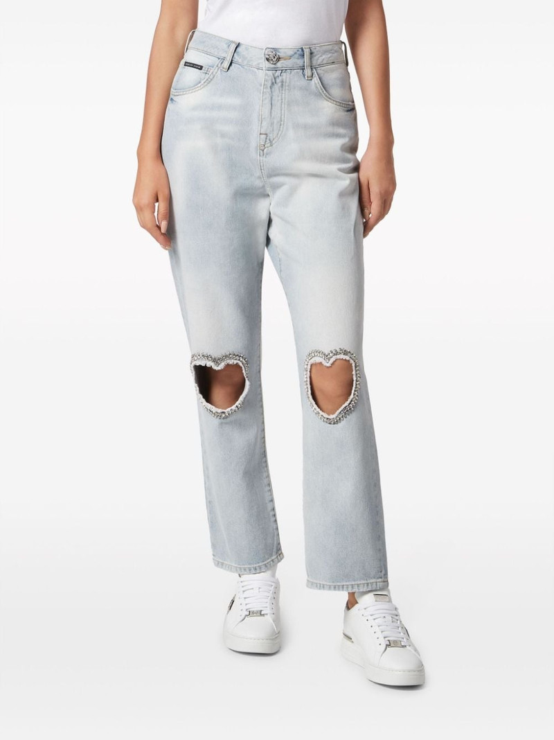heart-patch straight jeans 3