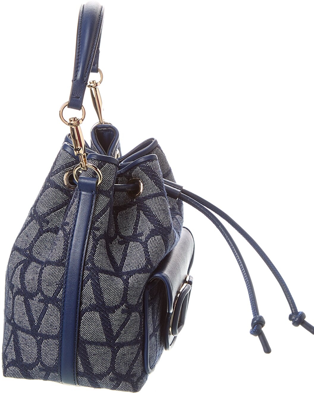 Valentino VLogo Toile Iconographe Canvas & Leather Bucket Bag - 3