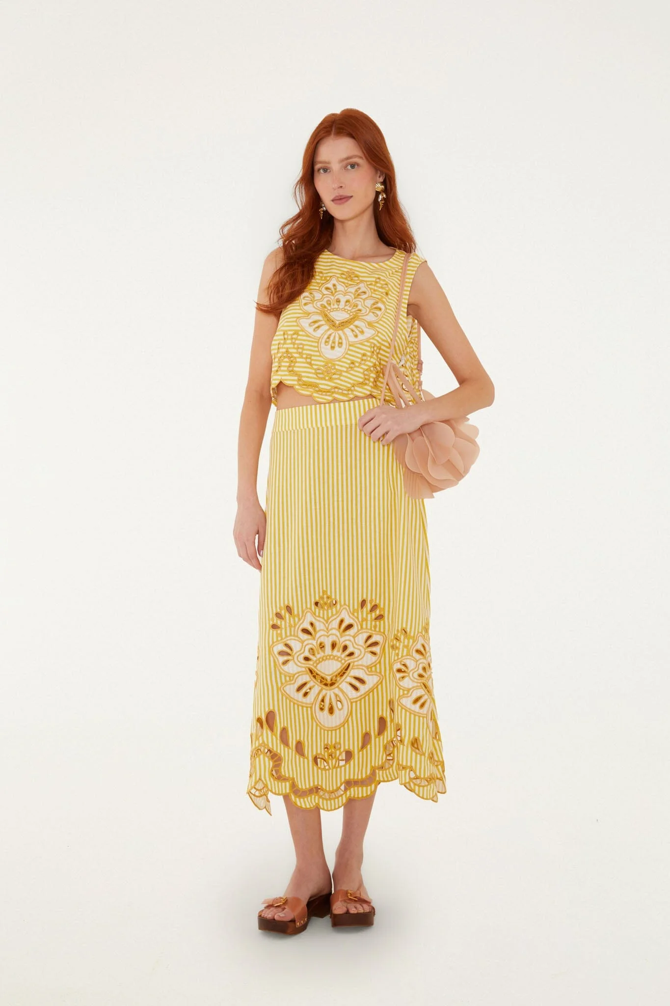 Bicolor Stripes Richilieu Midi Skirt - 1