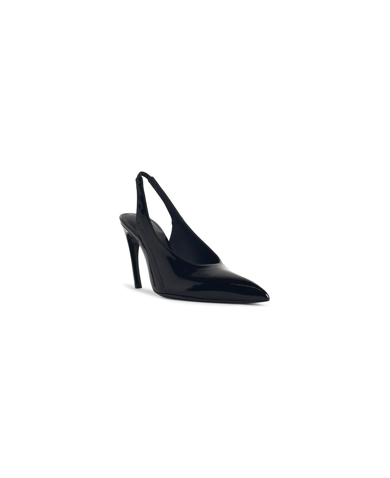 Slingback 'viper' In Black Synthetic Paint - 2