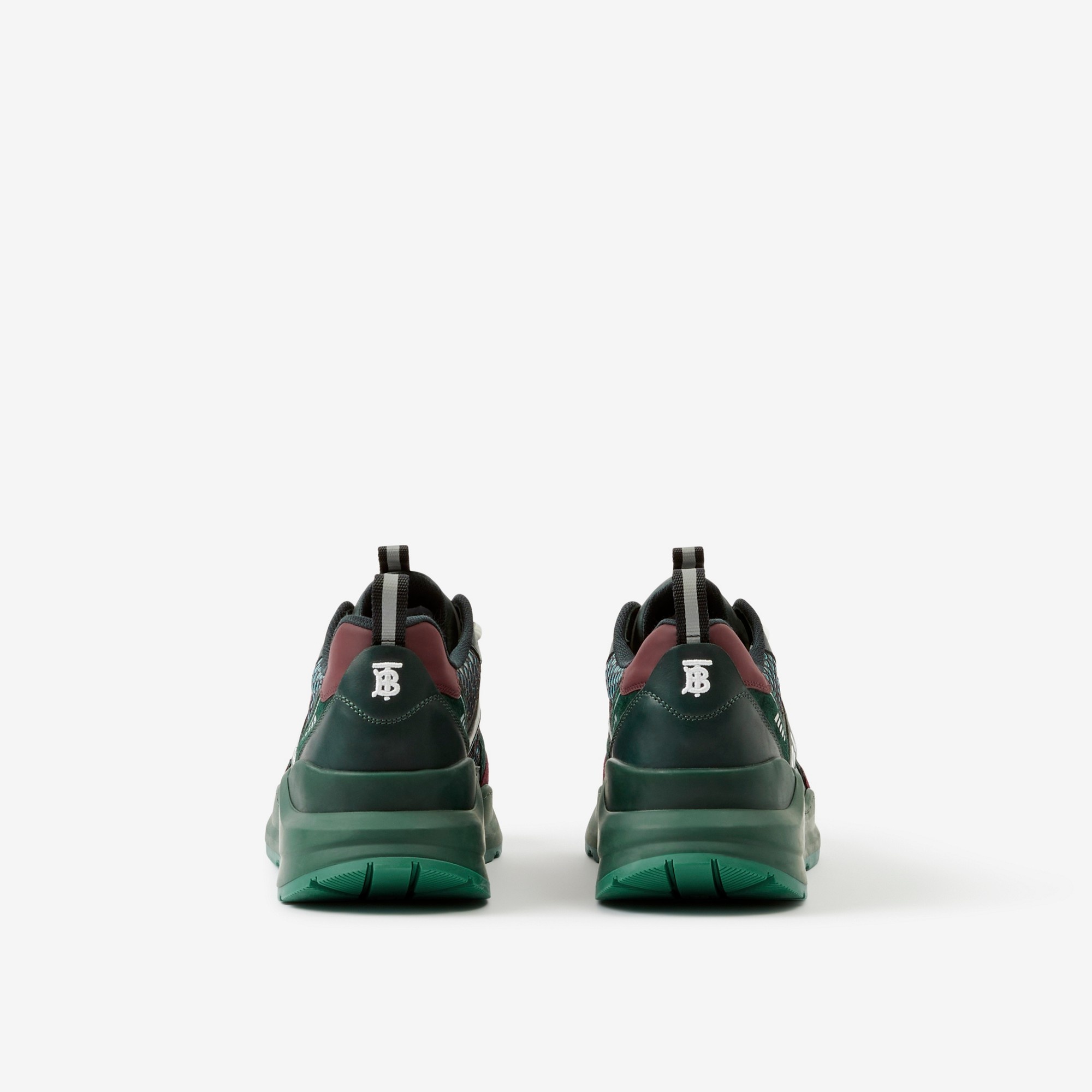 Logo Print Leather, Suede and Mesh Sneakers - 3