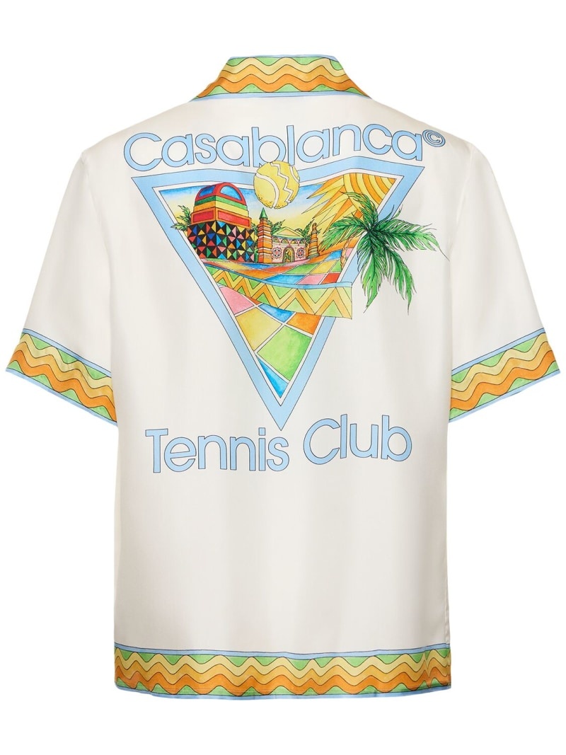 Tennis Club print silk s/s shirt - 5