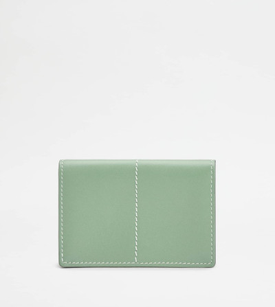Tod's BUSINESS CARD HOLDER IN LEATHER - GREEN outlook