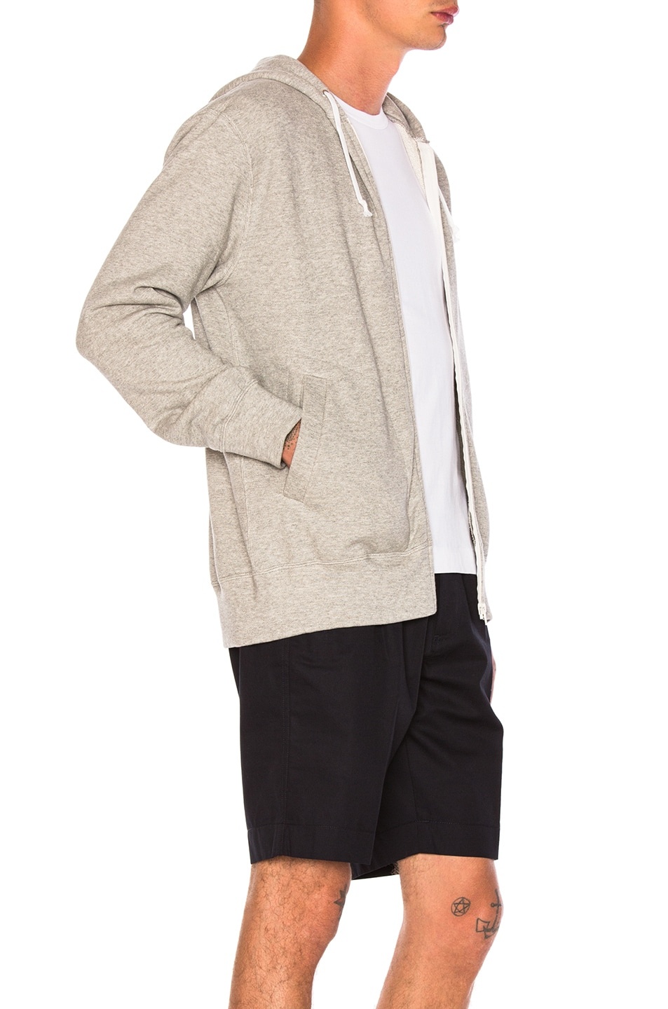 Red Emblem Zip Cotton Hoodie - 3