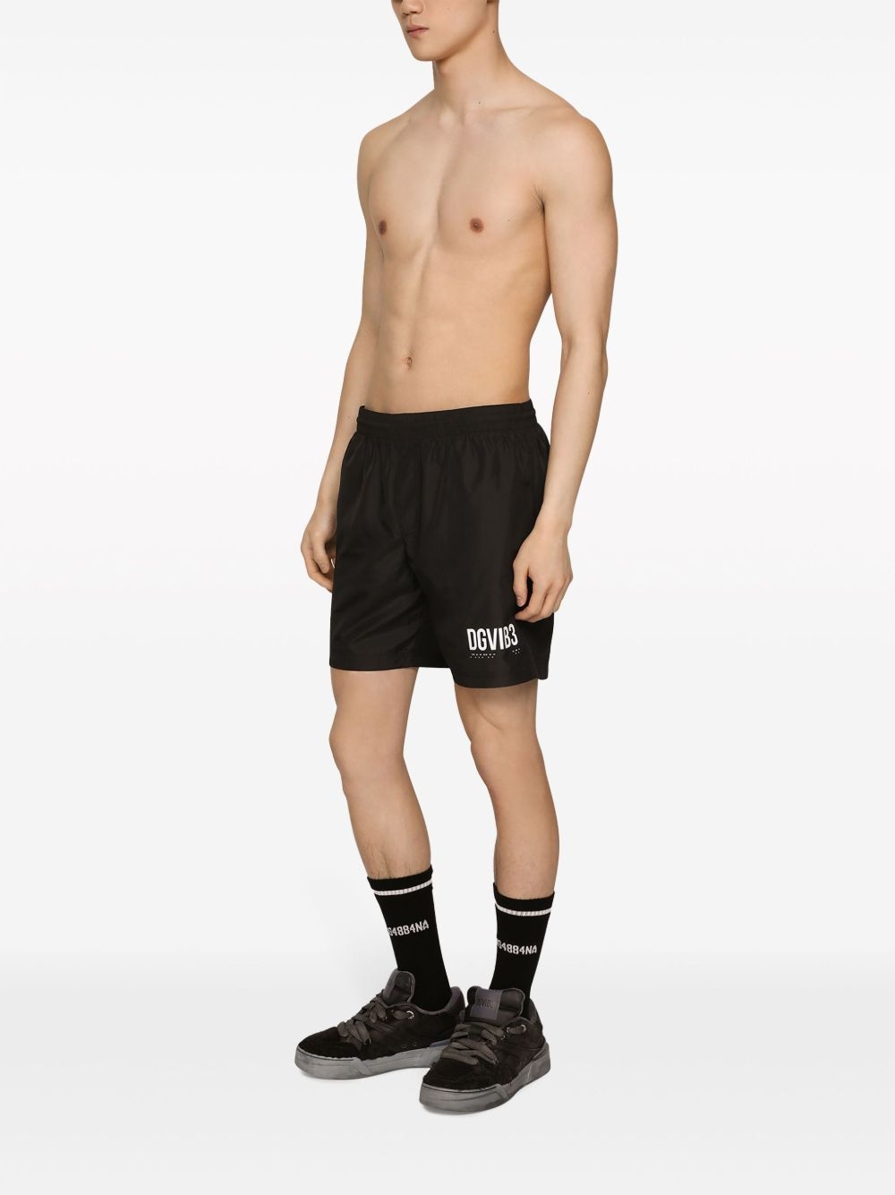 logo-print swim shorts - 3