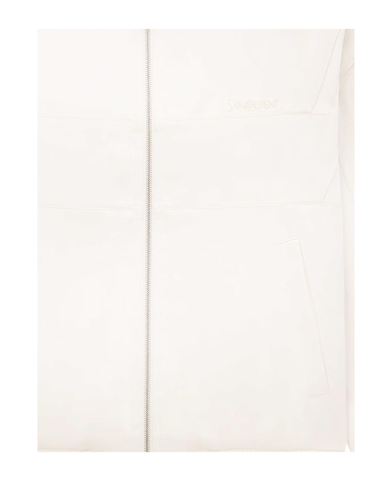 Satin Jacket With Saint Laurent Embroidery - 3