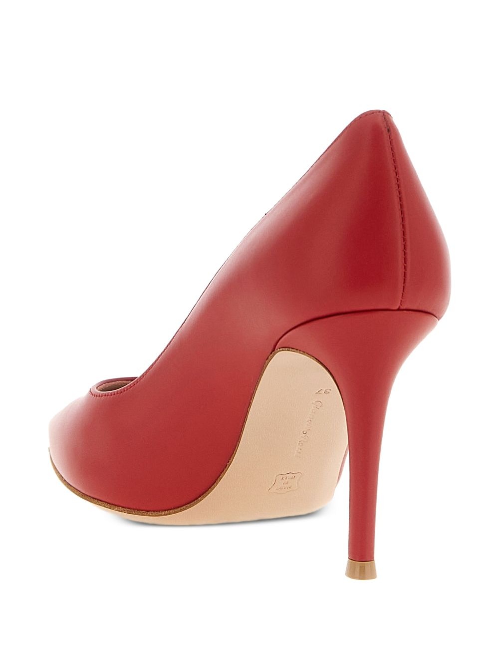 85mm leather heeled pumps - 3