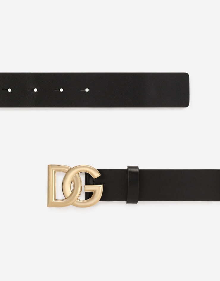 Lux leather belt with crossover DG logo buckle - 2