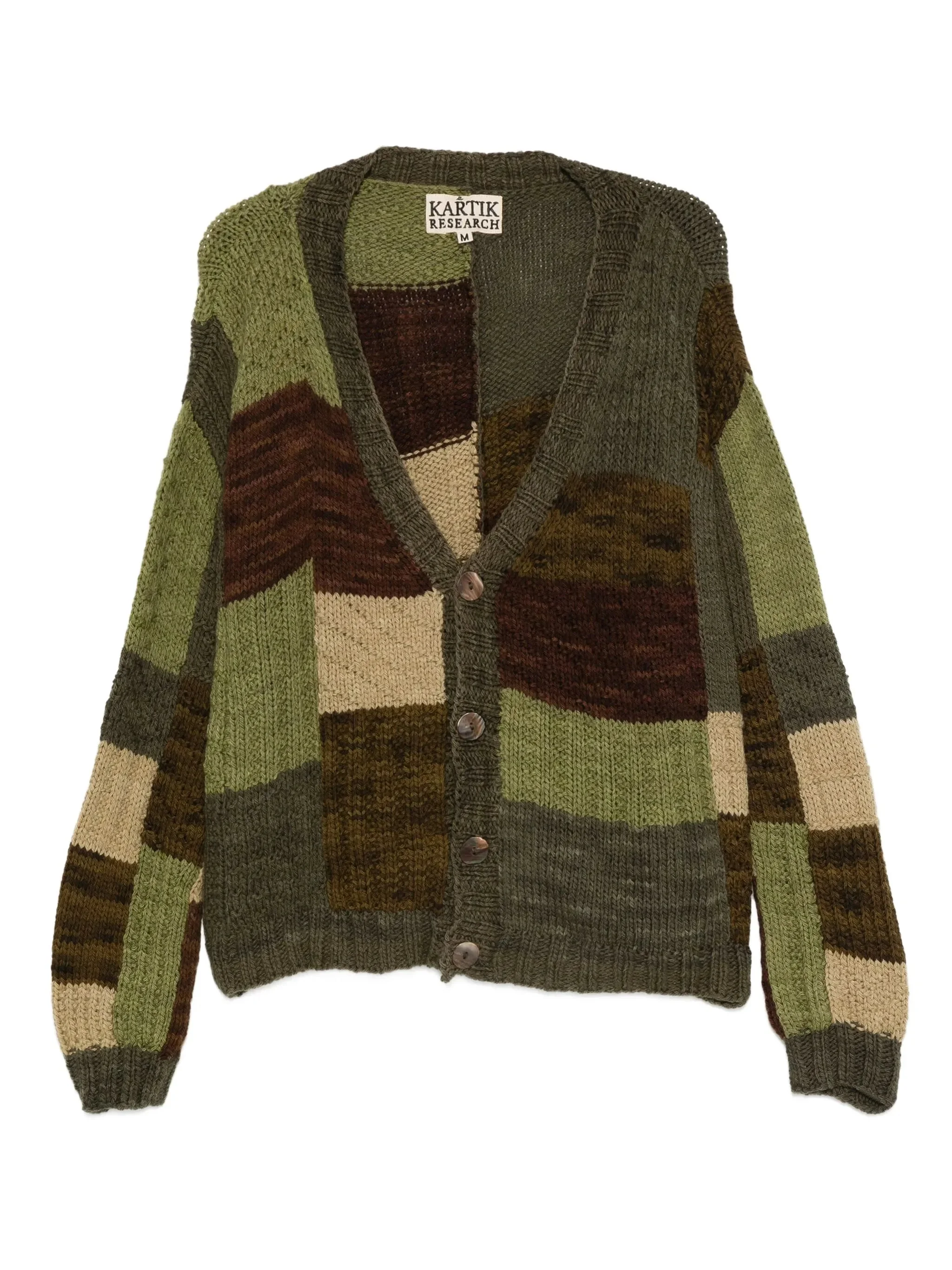 patchwork button cardigan - 1