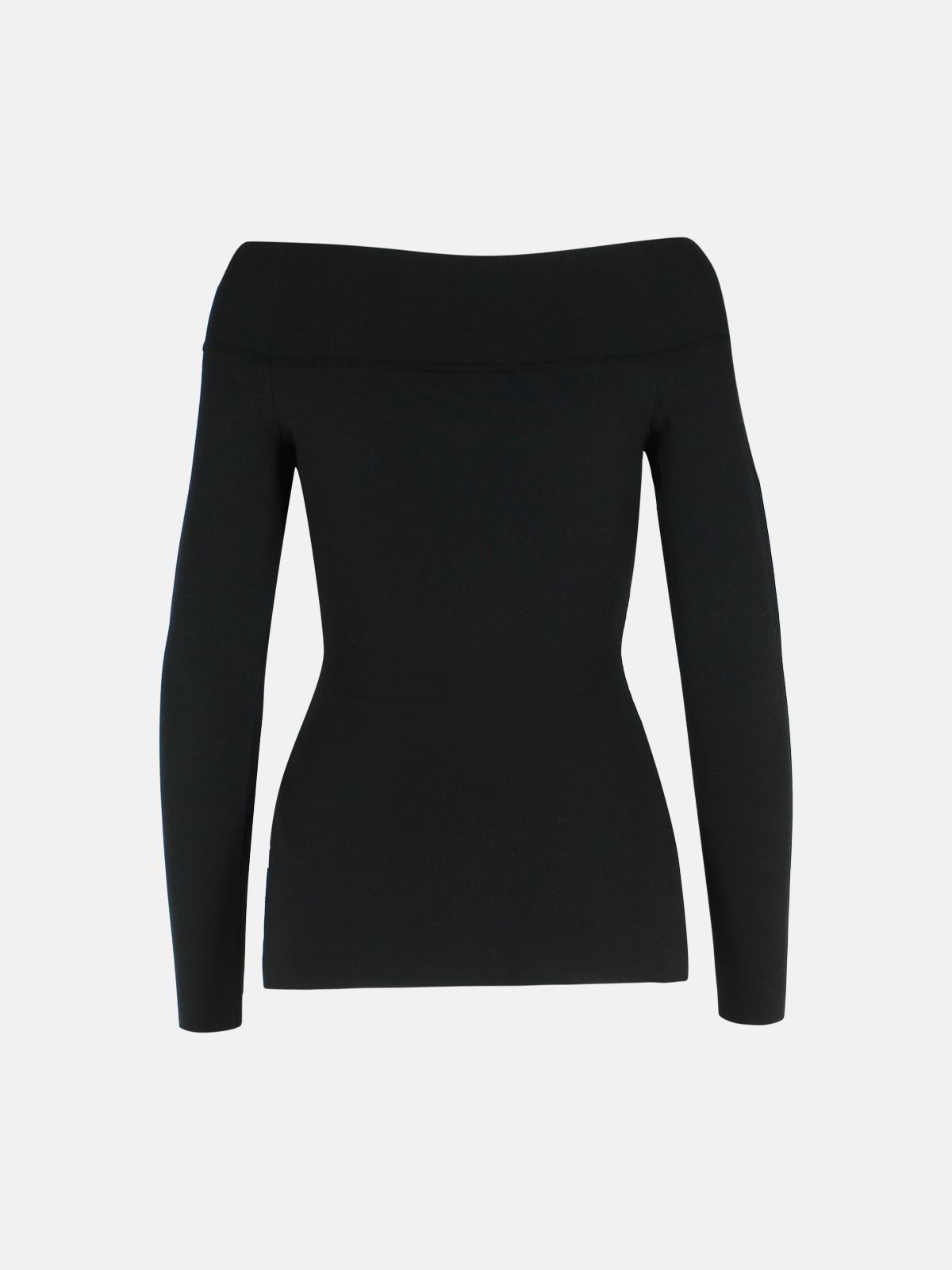 BLACK VISCOSE BLEND TOP - 3