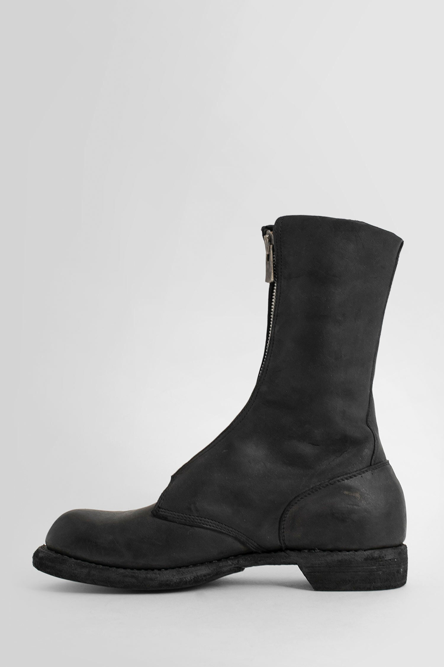 Black-Smooth-Horse-Front-Zip-Boots - 4