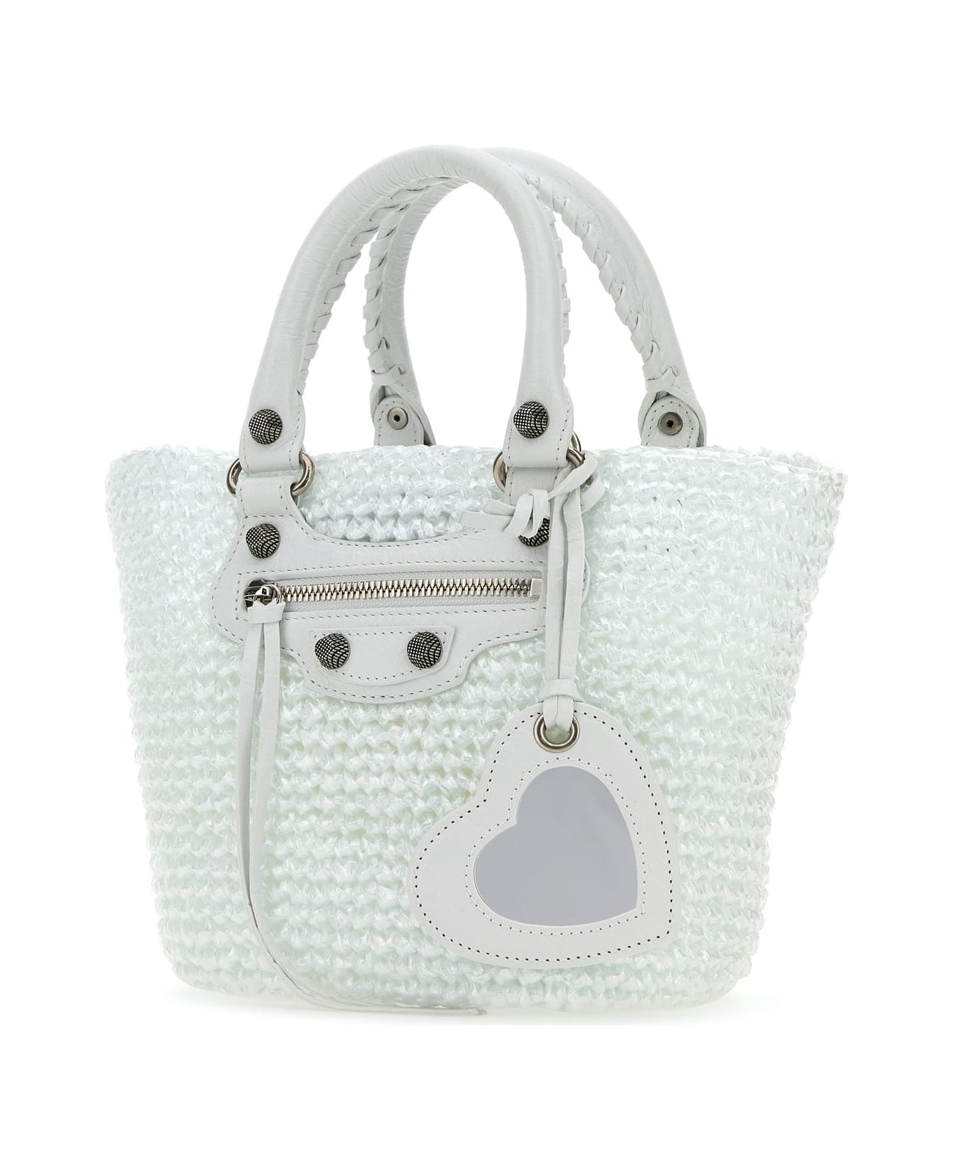White Raffia Small Le Cagole Panier Handbag - 2