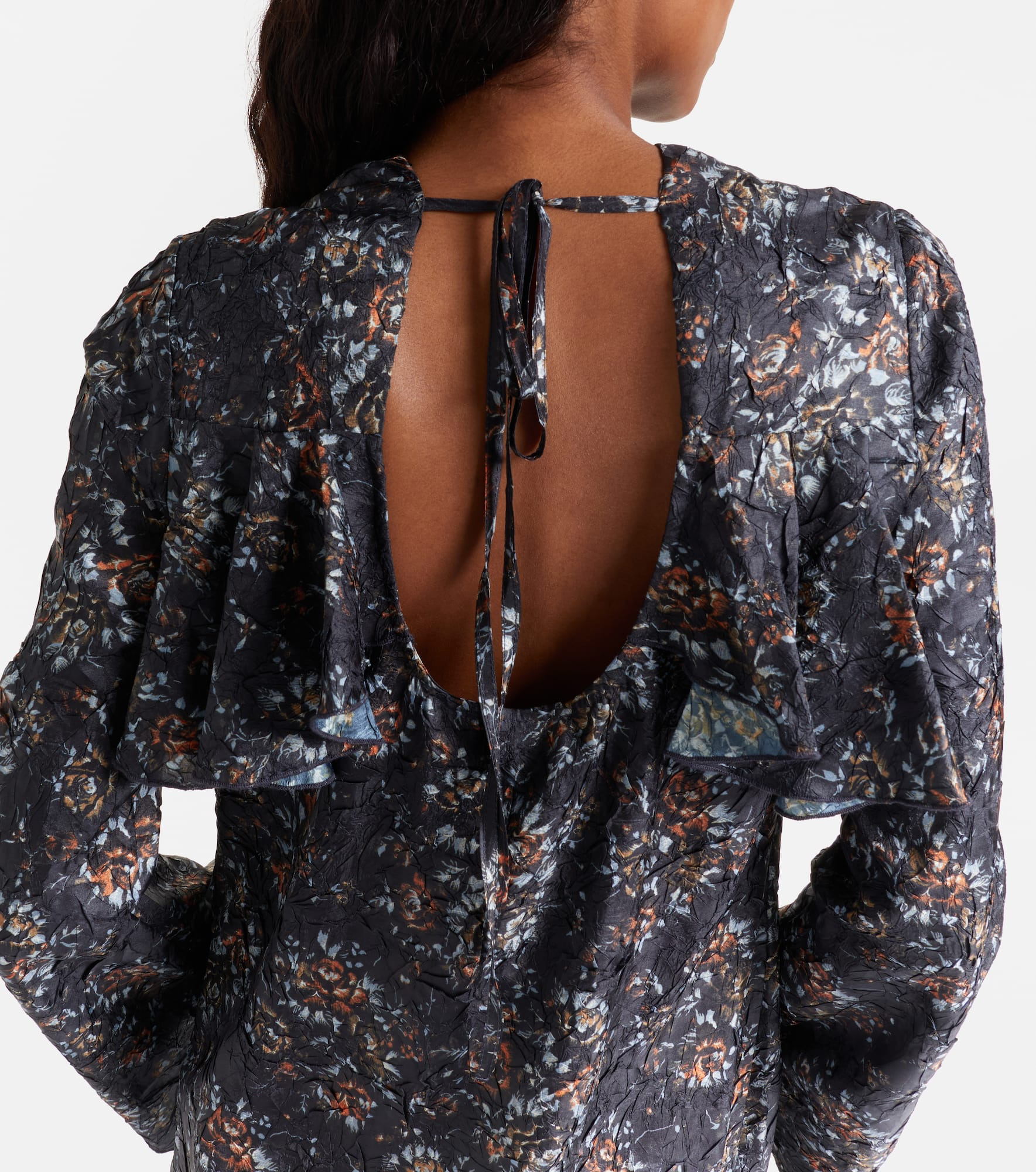 Floral ruffled midi dress - 6