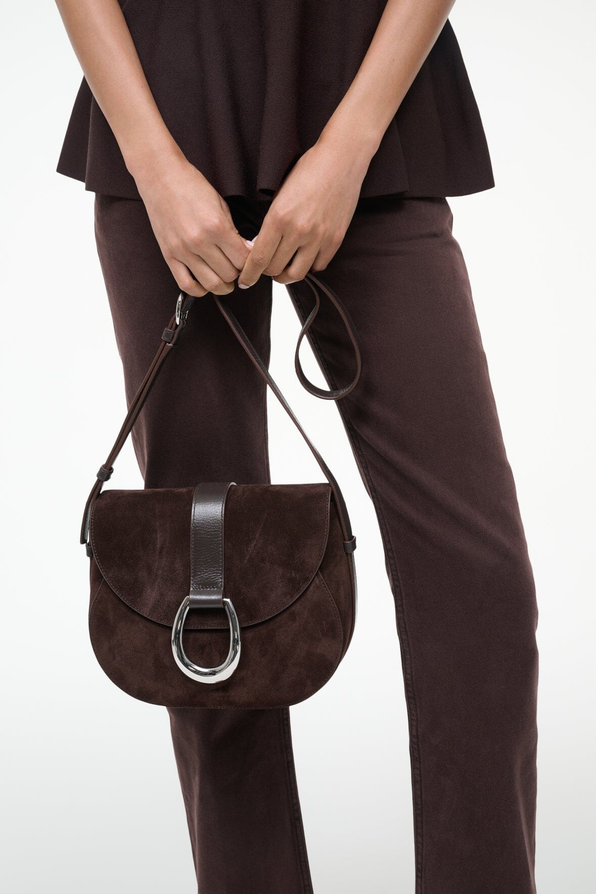 STAUD BELLA SADDLE BAG ESPRESSO SUEDE - 4