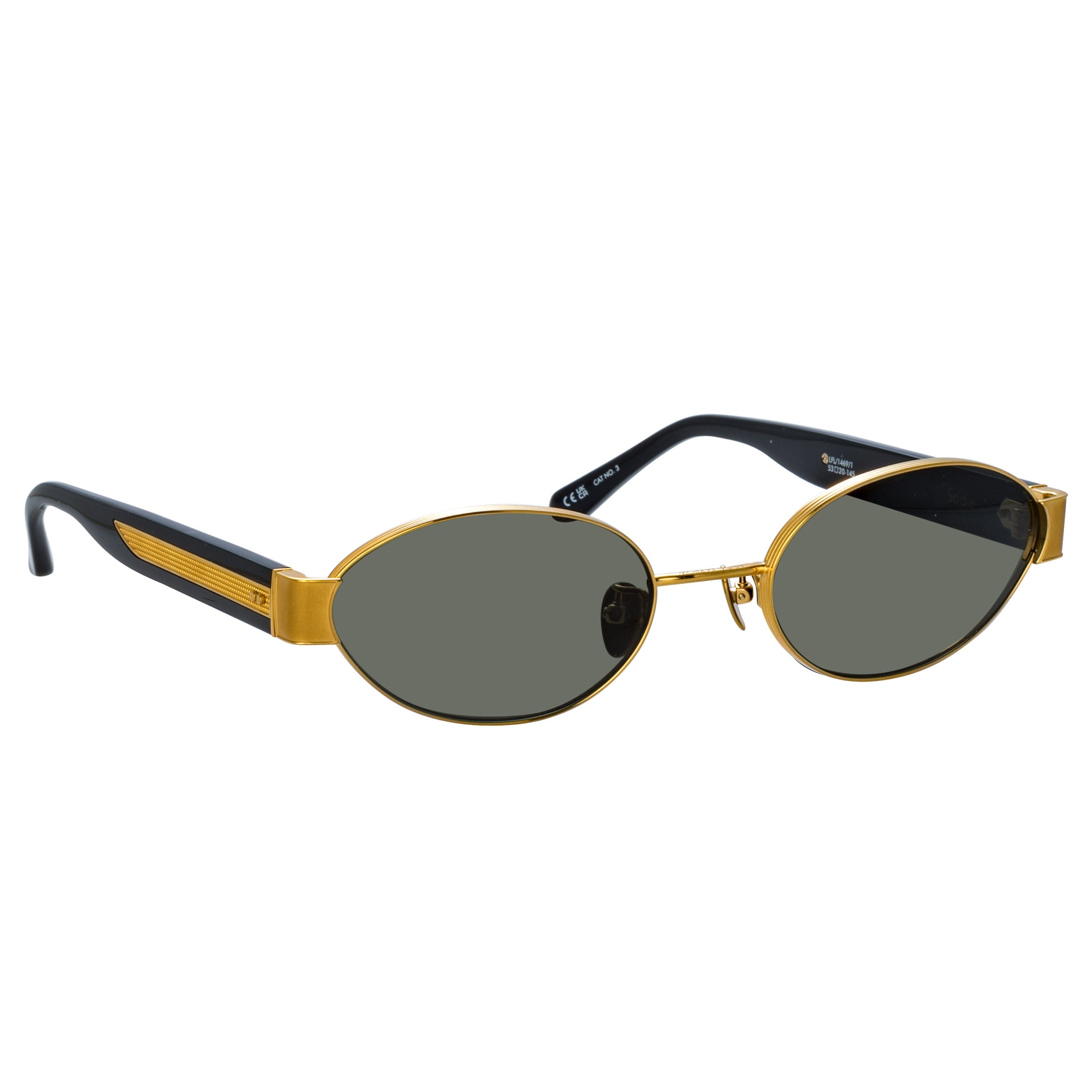 MEN'S SADIE OVAL SUNGLASSES IN YELLOW GOLD - 3
