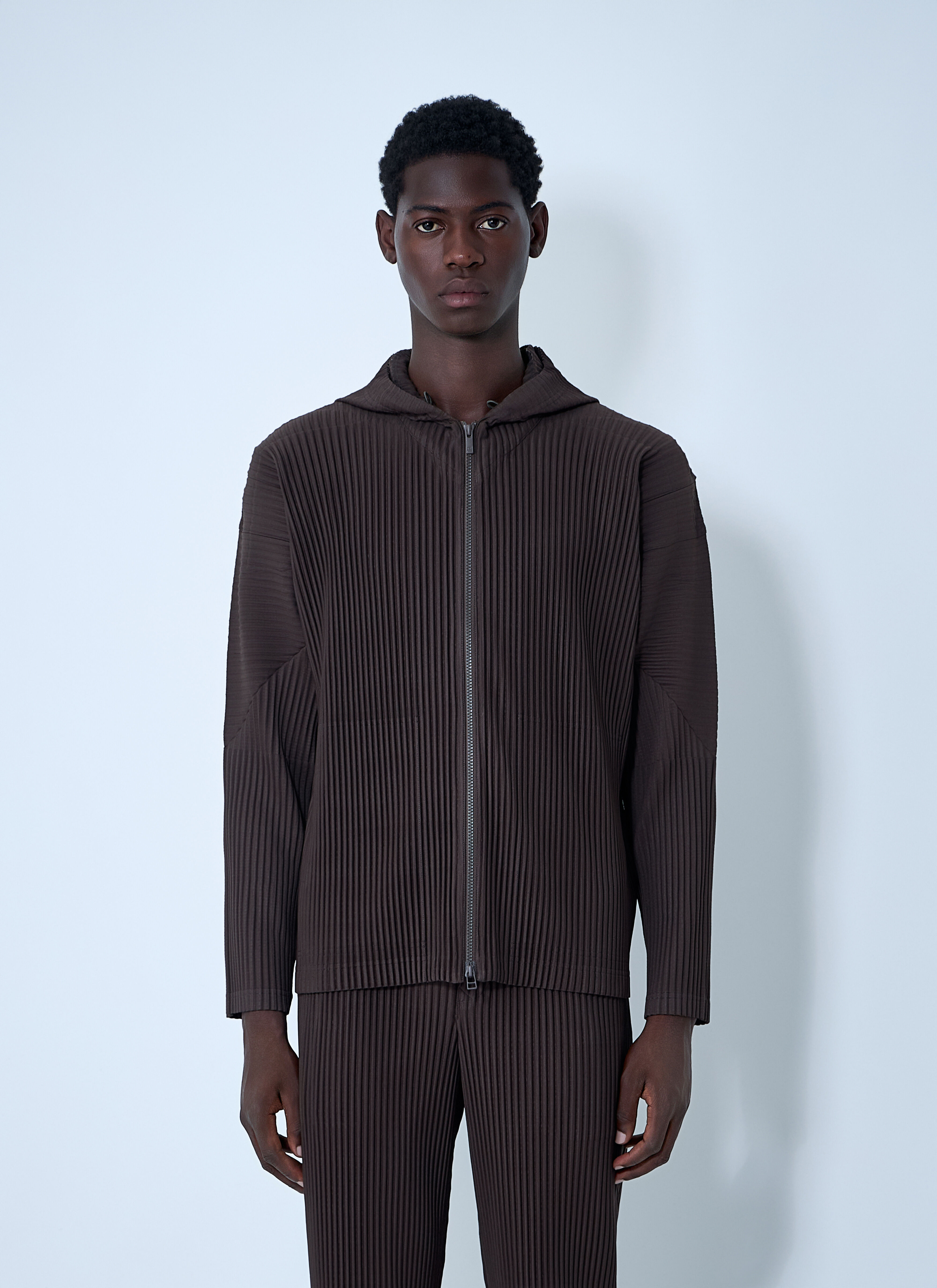Pleated Hooded Jacket - 1