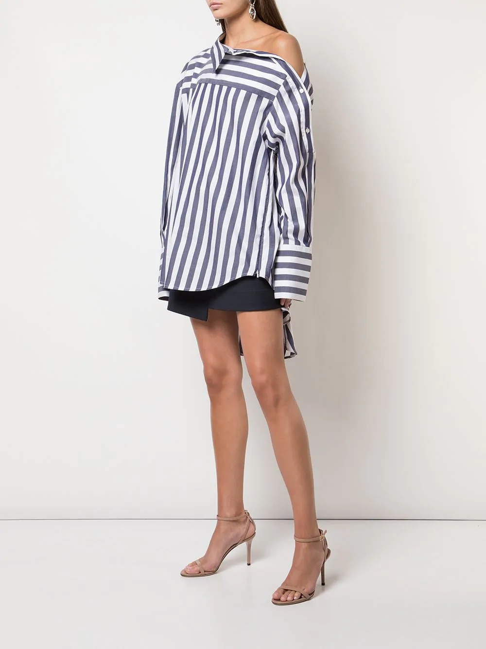 striped shoulder placket shirt - 3