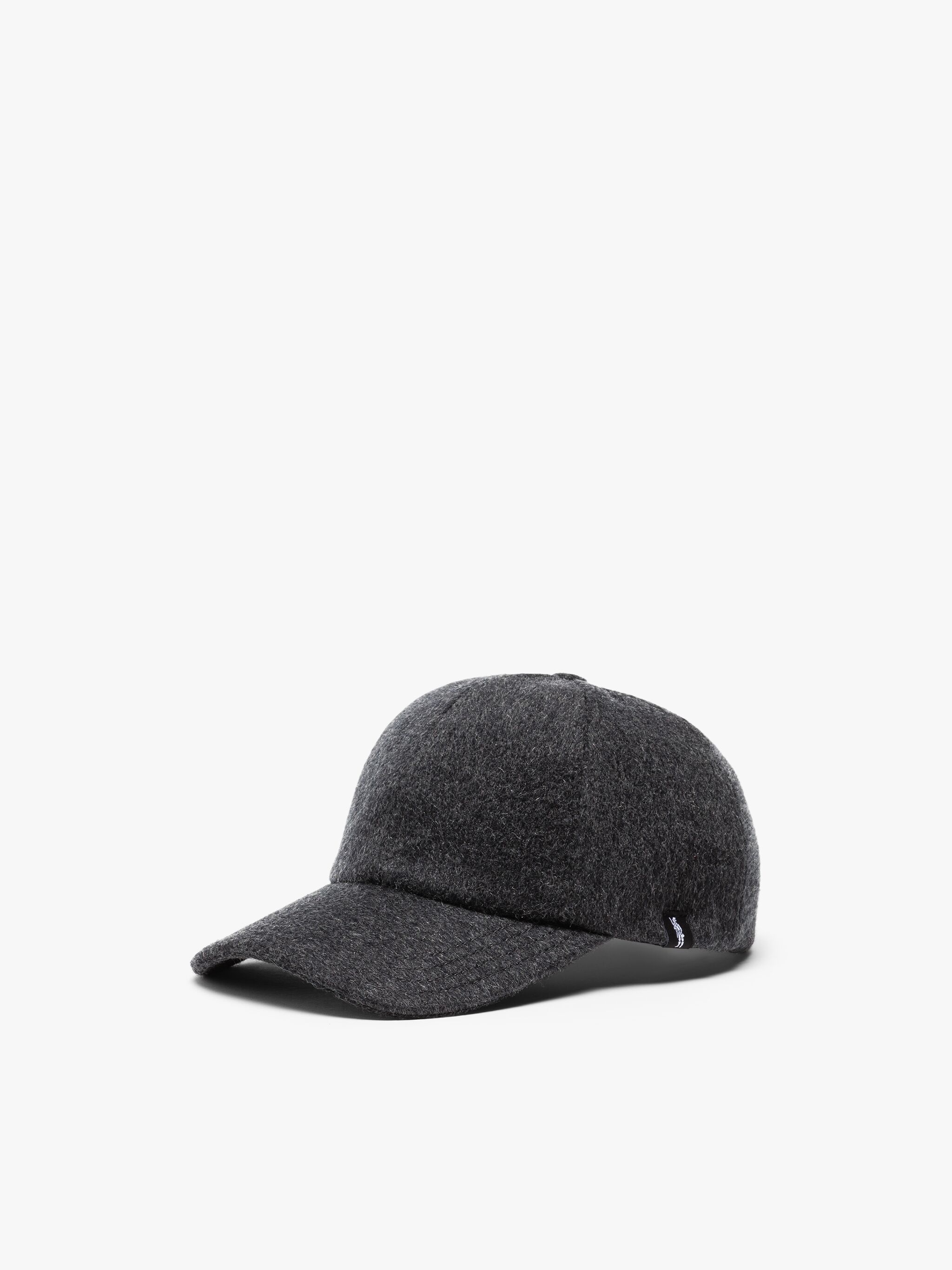 TIPPING CHARCOAL WOOL & CASHMERE BASEBALL CAP - 1