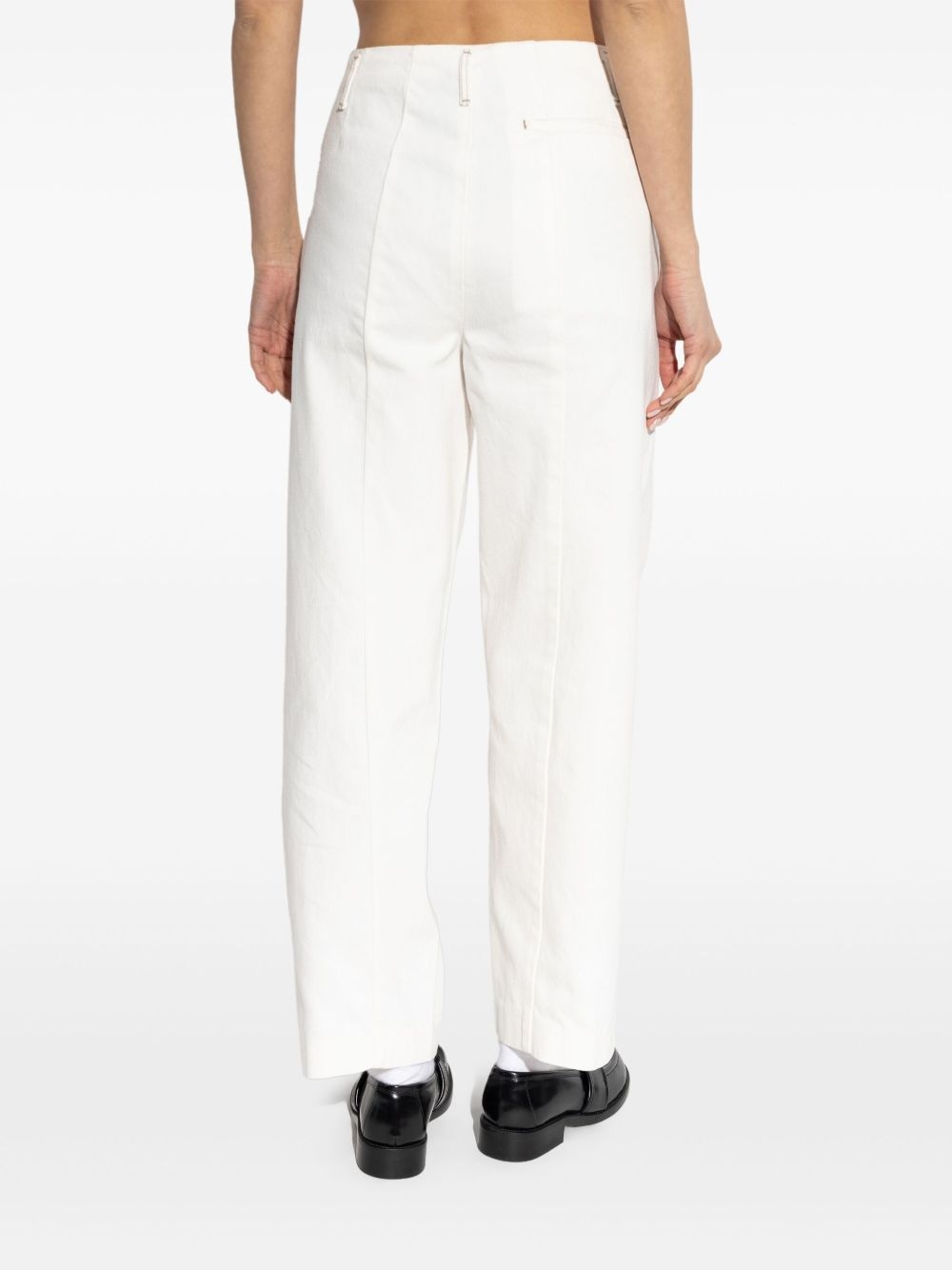 cotton wide-leg trousers - 4