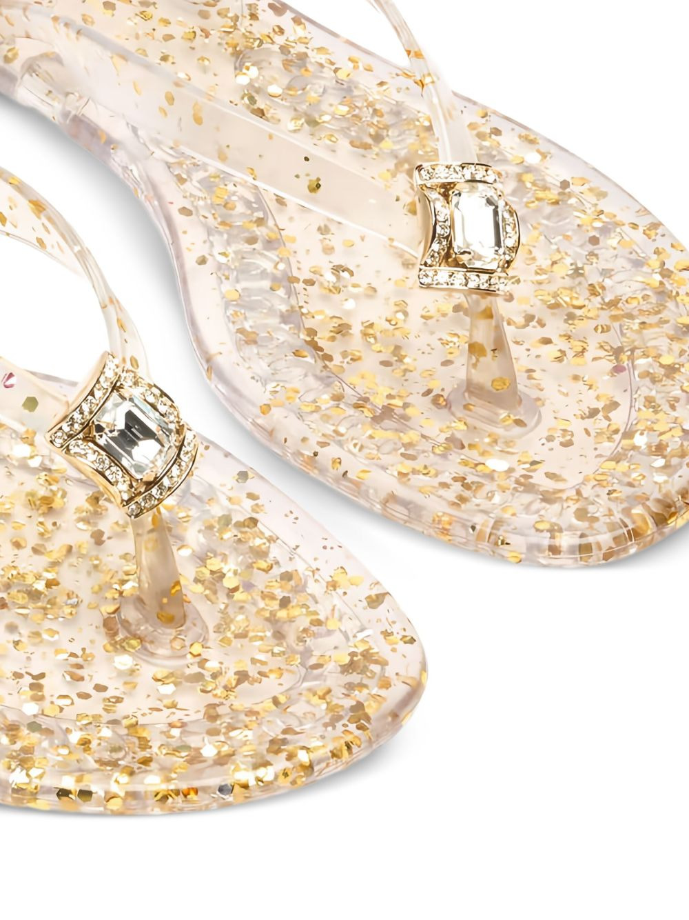 glitter-embellished flat sandals - 3