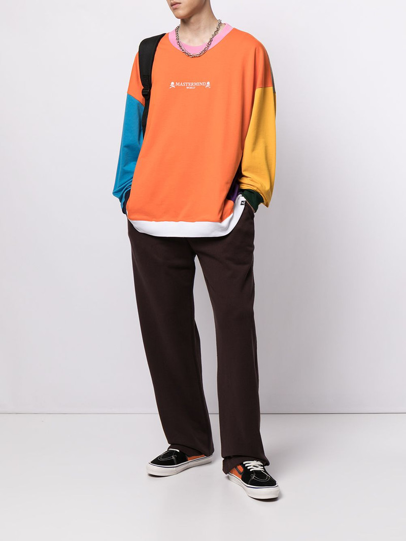 MASTERMIND WORLD colour-block logo-print sweatshirt outlook