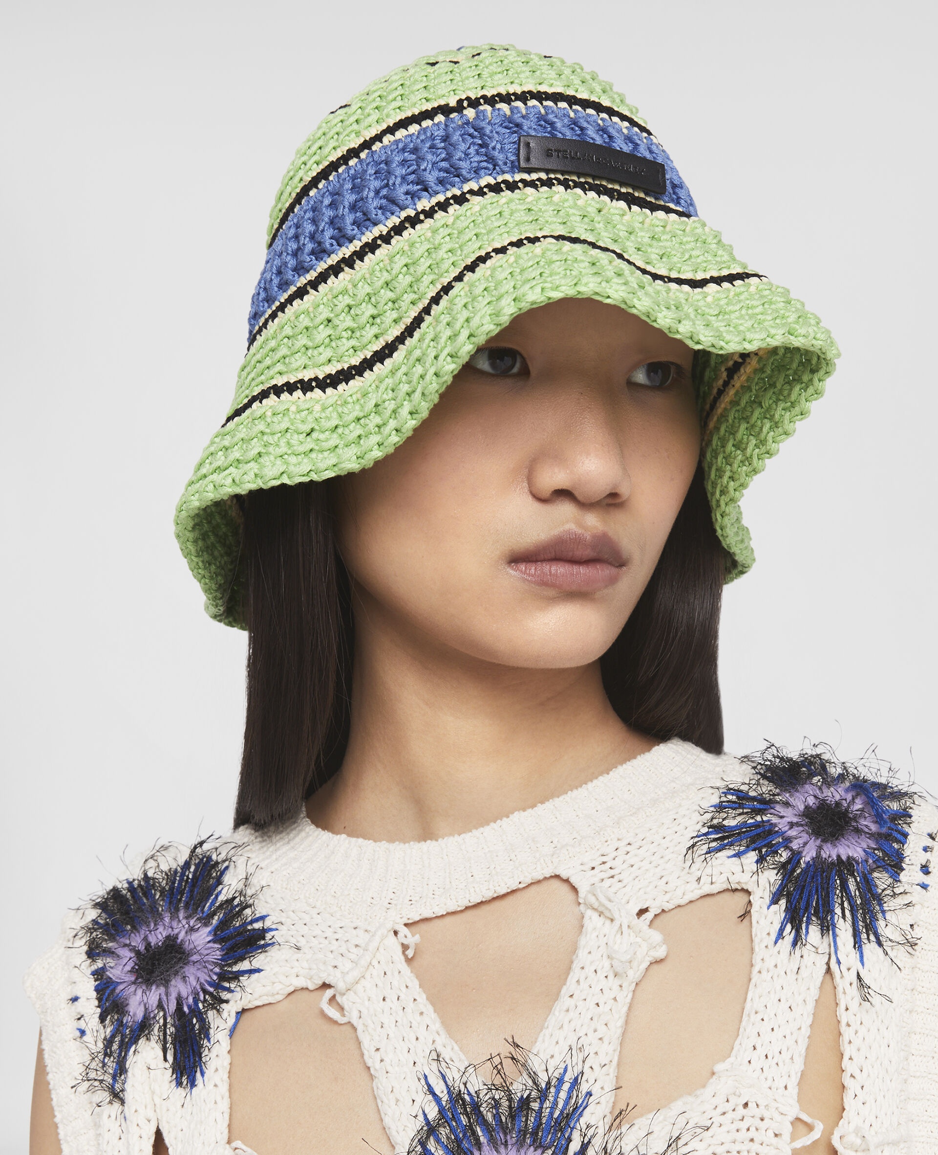 Logo Cotton Crochet Bucket Hat - 2